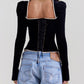 Corset en velours noir